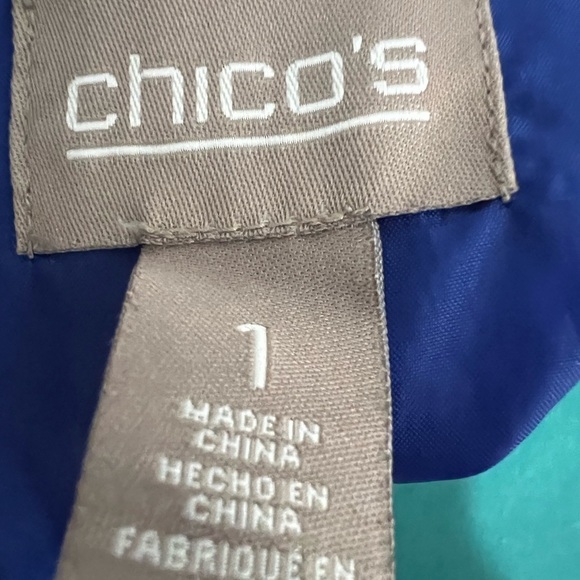 EUC CHICO'S size 1 medium/8 blue puffer vest lightweight - Picture 3 of 5